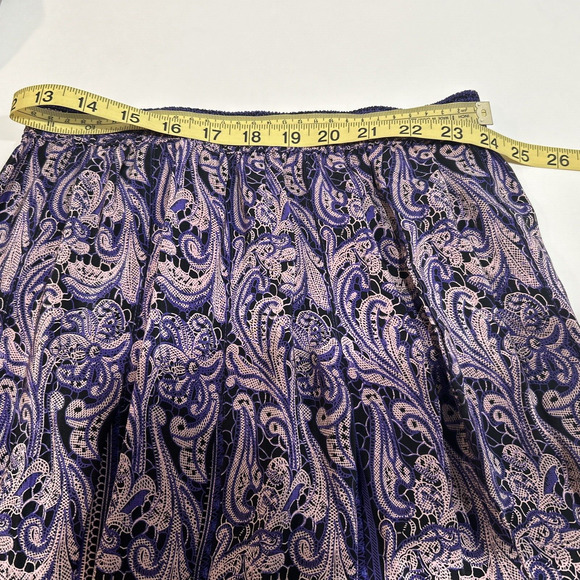 Ciaosport Vintage Set Size 6 Purple Blouse And pleated Skirts geometric/floral - Picture 8 of 14
